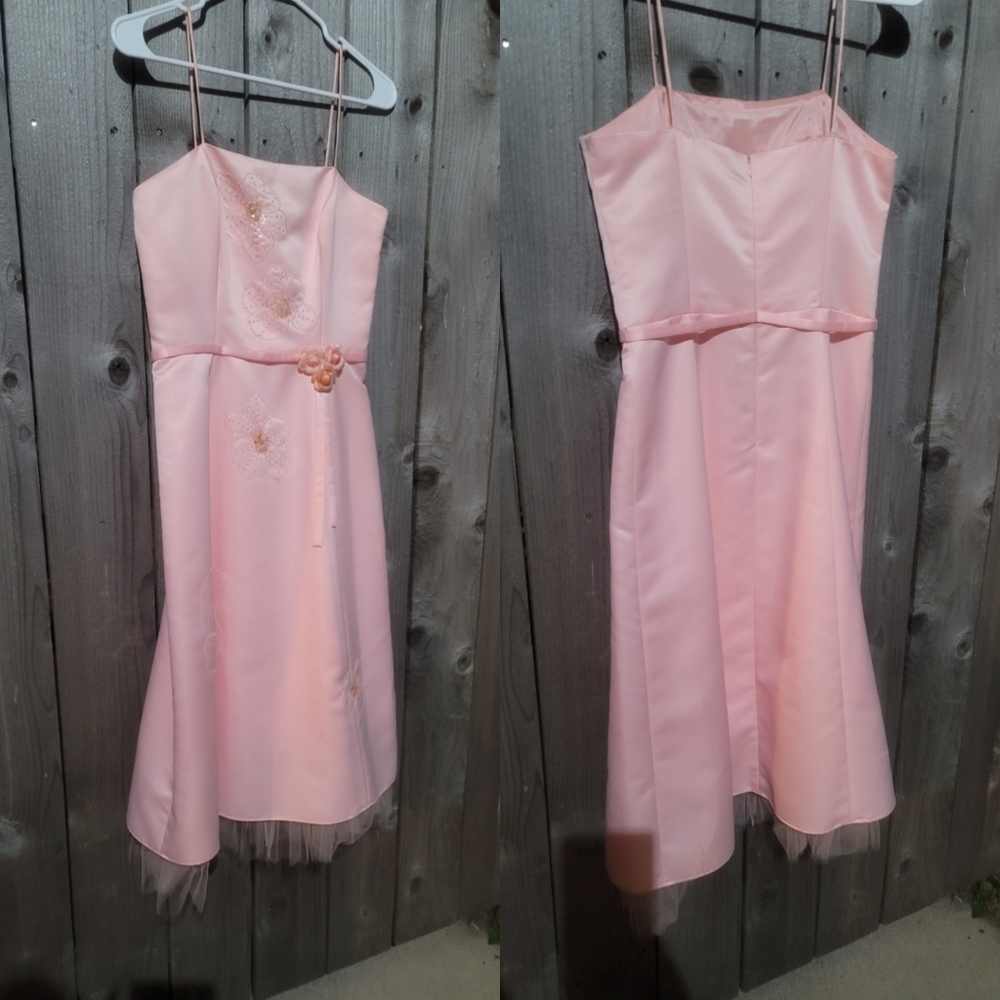 De Laru Pink Midi Empire Waste Dress 7/8